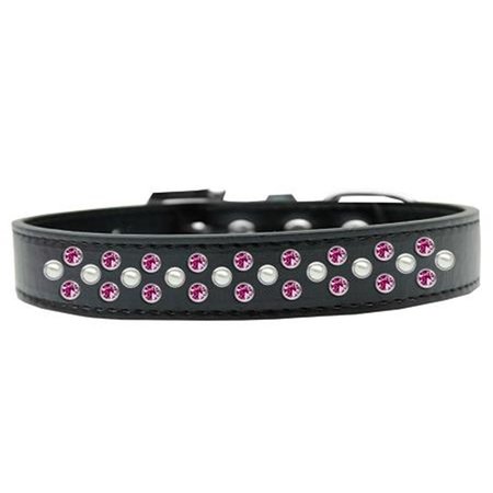 UNCONDITIONAL LOVE Sprinkles Pearl & Bright Pink Crystals Dog CollarBlack Size 18 UN847394